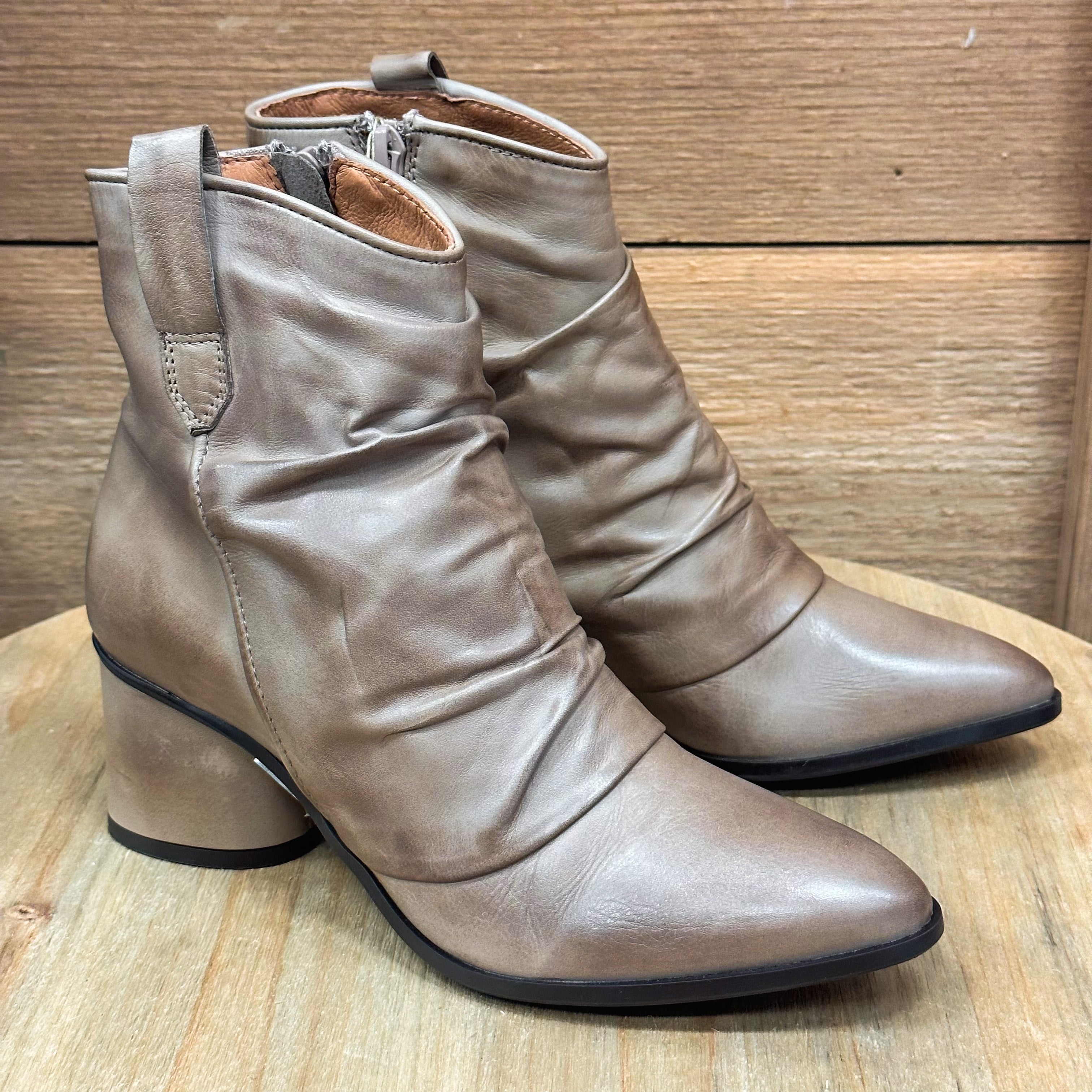Miz Mooz Leather Ruched Ankle Boots - Jared on QVC 