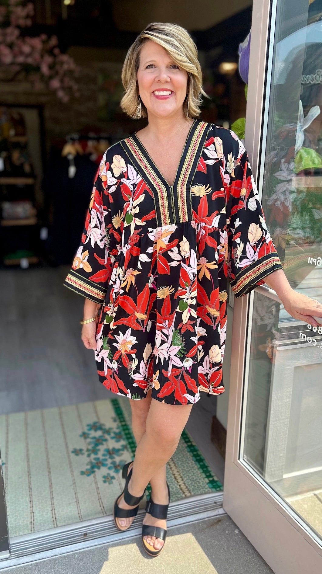 Coral Floral Caftan