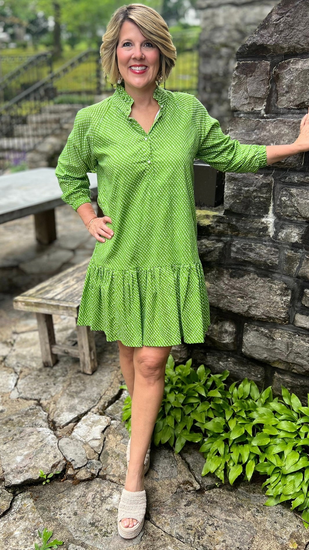 Darviny Hopscotch Megan Dress - Green