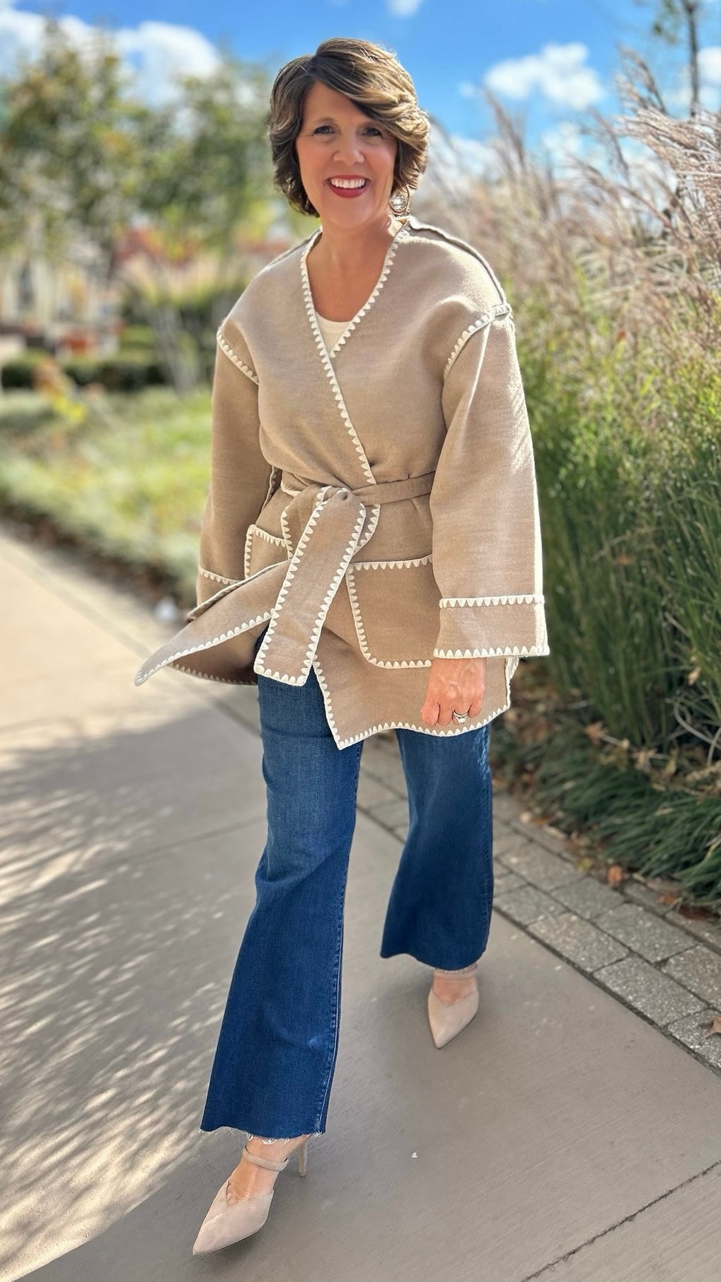 Ivy Jane Whipstitched Wrap Coat