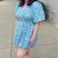 Little Floral Bubble Dress - Aqua