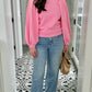 Balloon Sleeve Sweater - Pink