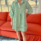 Mara Striped Dress - Green and Oat