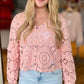 Just Peachy Crochet Cardigan - Peach