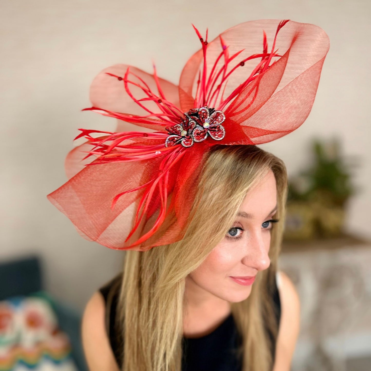 Dazzling Red Fascinator