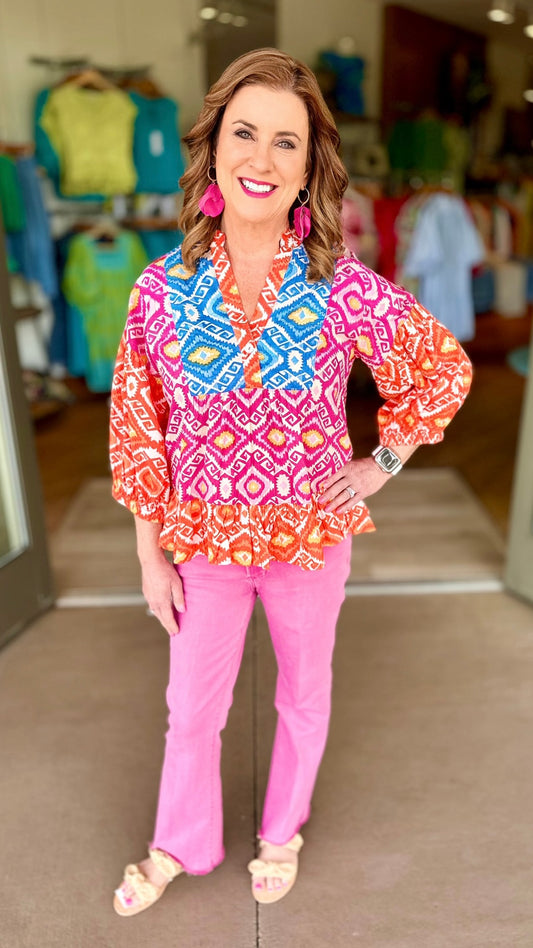 Ivy Jane Multi Color Arizona Print Blouse