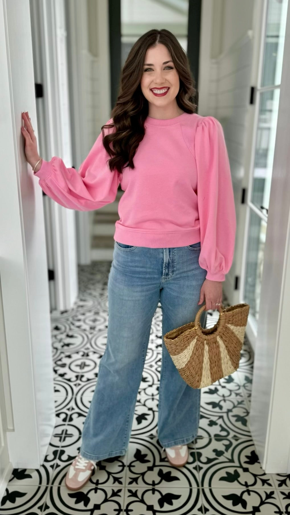 Balloon Sleeve Sweater - Pink