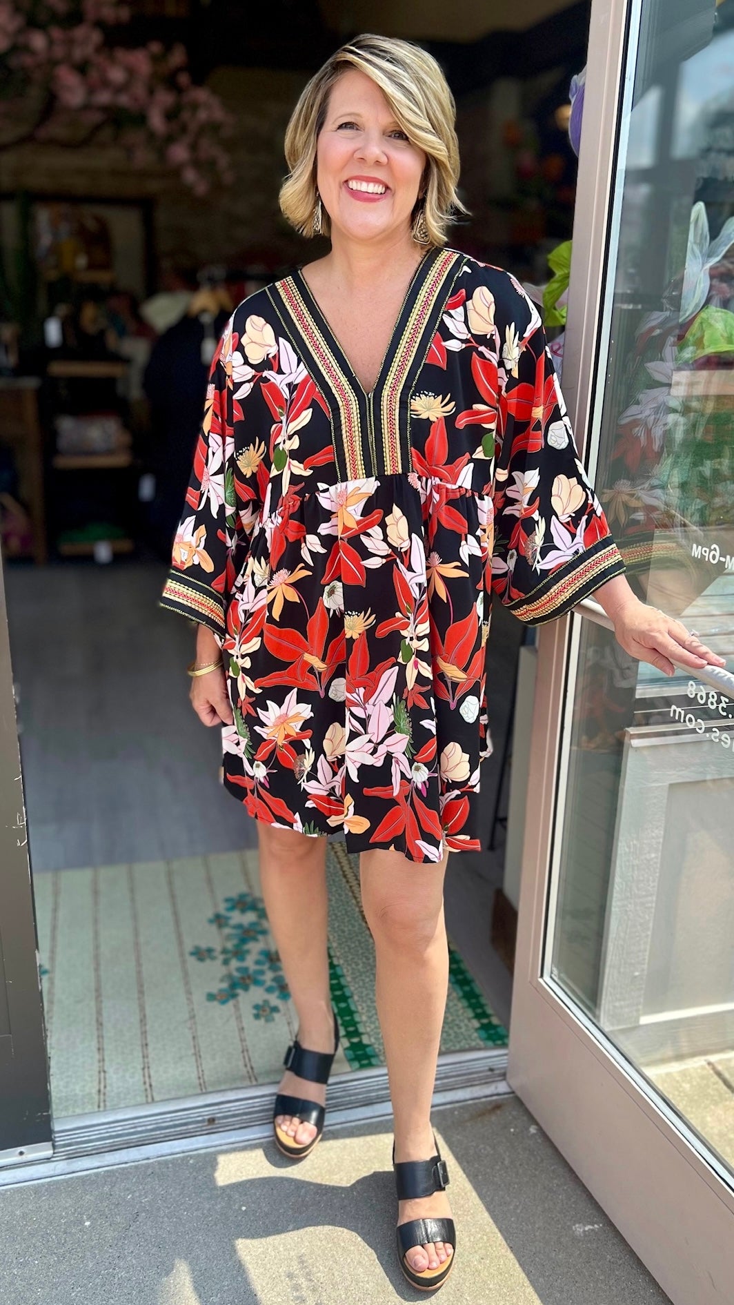 Coral Floral Caftan