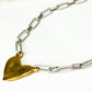 Two Tone Handmade Gold Heart Necklace