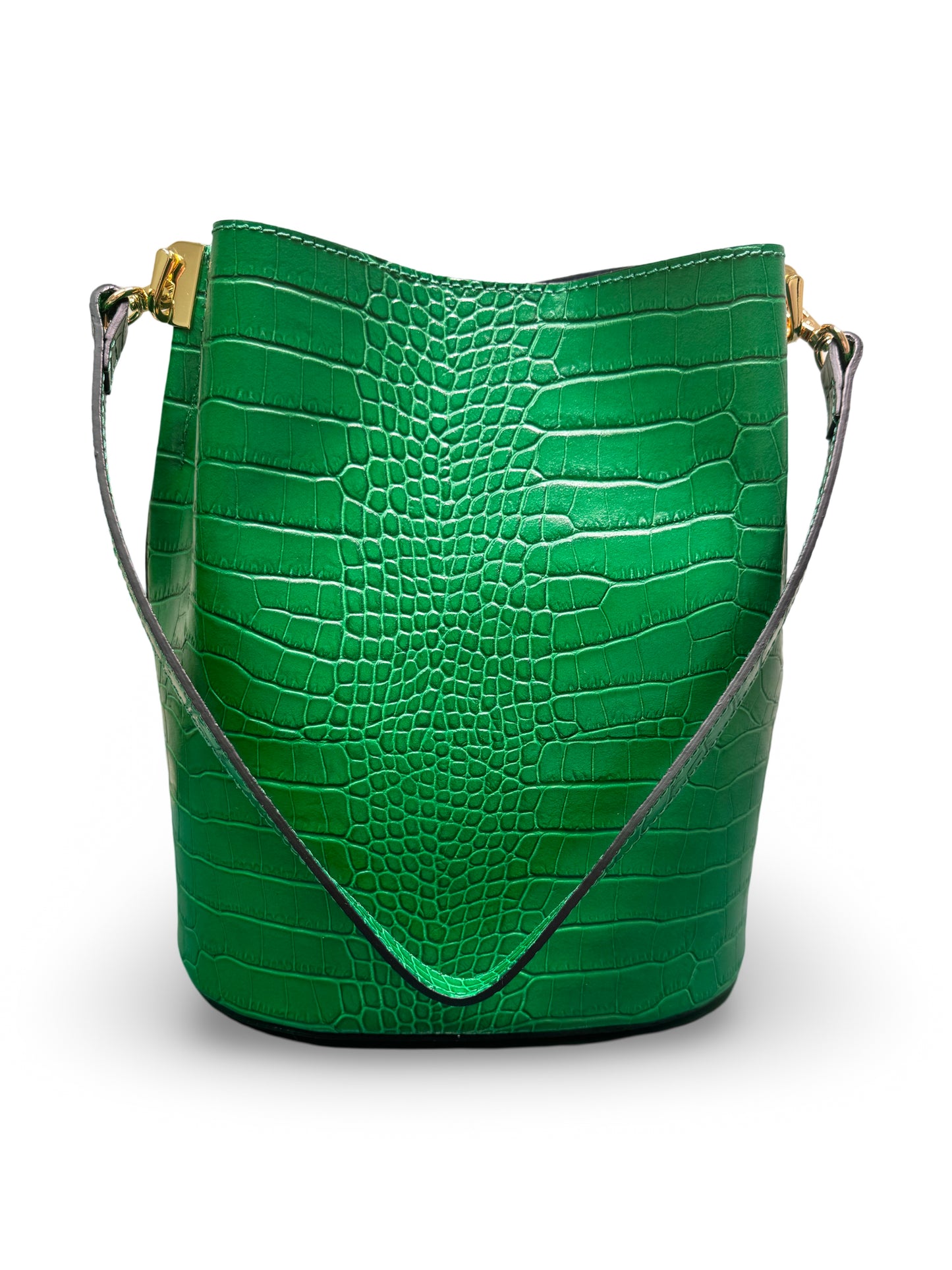 German Fuentes Leather Bucket Bag - Green