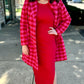 Chic Chicago Button Up Coat - Pink & Red