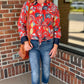 Dizzy Lizzy Red Colored Leaves  Blouse