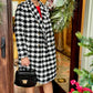 Chic Chicago Button Up Coat - Black & White