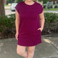 Quilted Queen T Shirt Dress - Plum