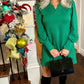 Little Green Long Sleeve Quilted Dress