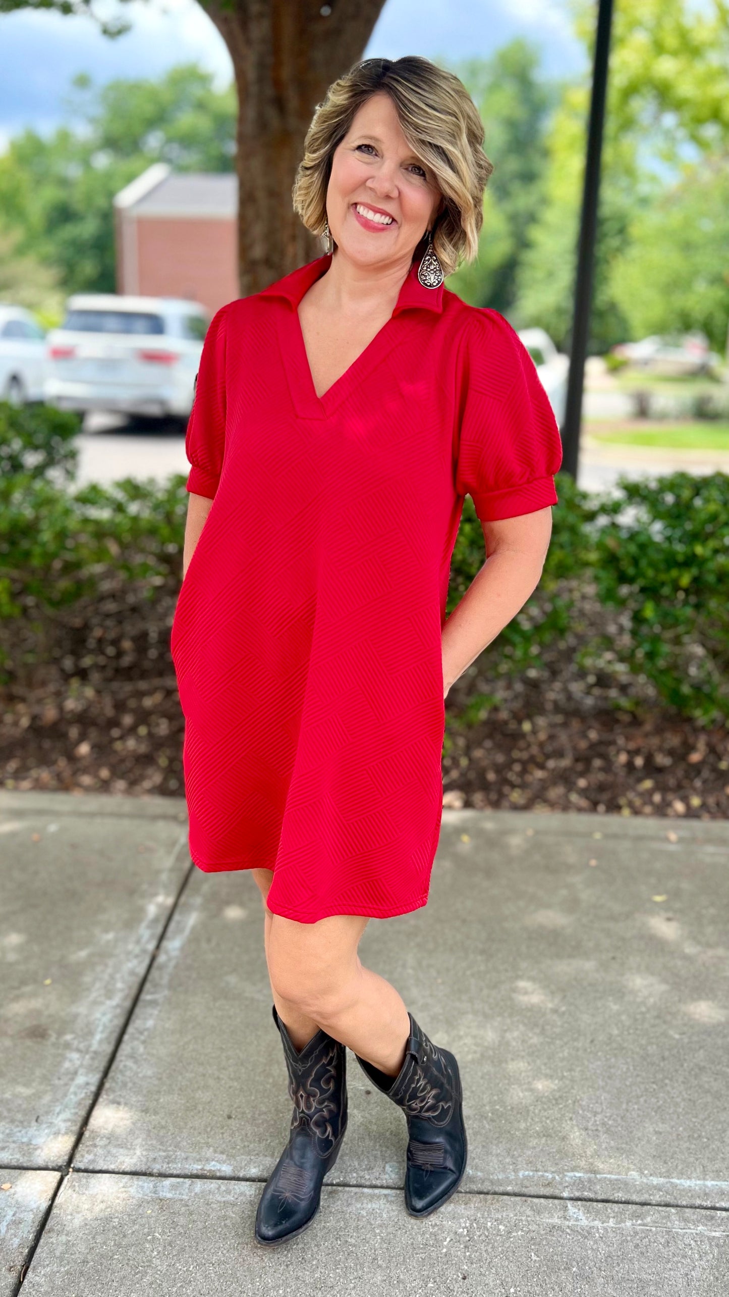 Little Red Quilted Dress