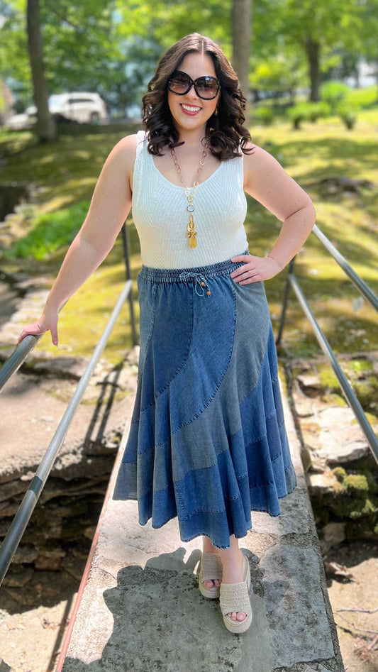 Denim Darling Midi Skirt