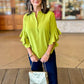 Ivy Jane Flutter Sleeve Top - Lime