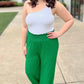 Terrific Textured Wide Leg Pant - Green