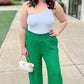 Terrific Textured Wide Leg Pant - Green