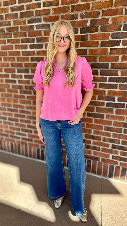 Ivy Jane Pink Suede Top