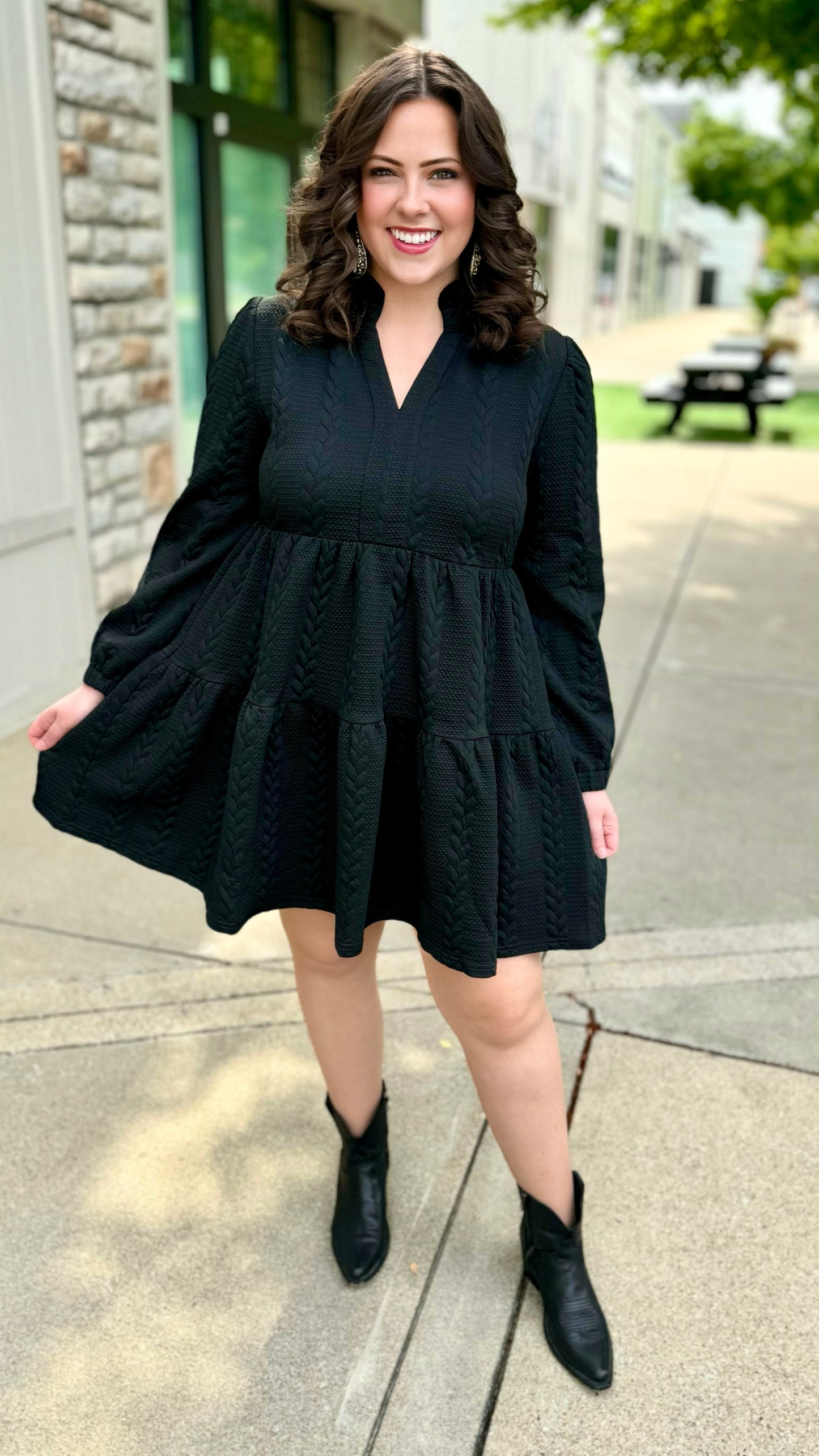 Beautiful Burlington Quilted Dress - Black