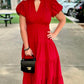 Classic Covington Maxi Dress - Crimson Red