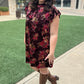 Burgundy Velvet Floral Dress