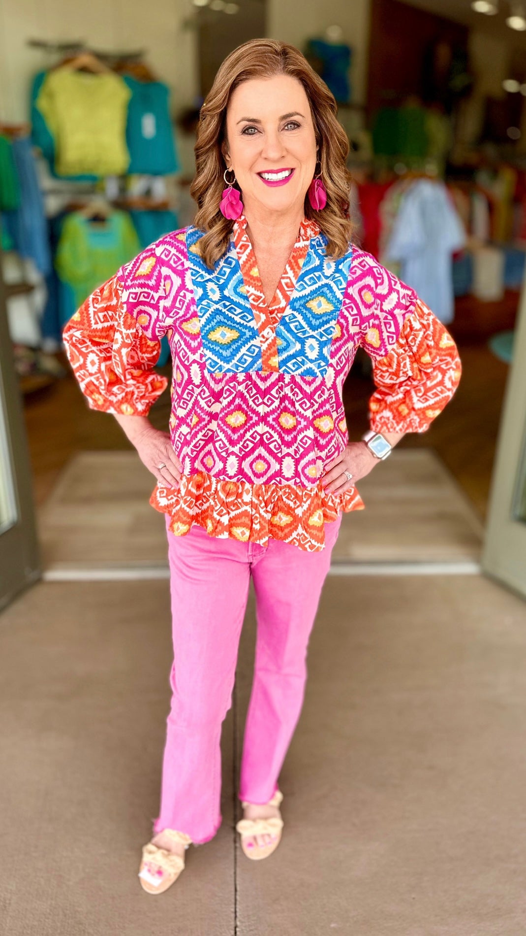 Ivy Jane Multi Color Arizona Print Blouse