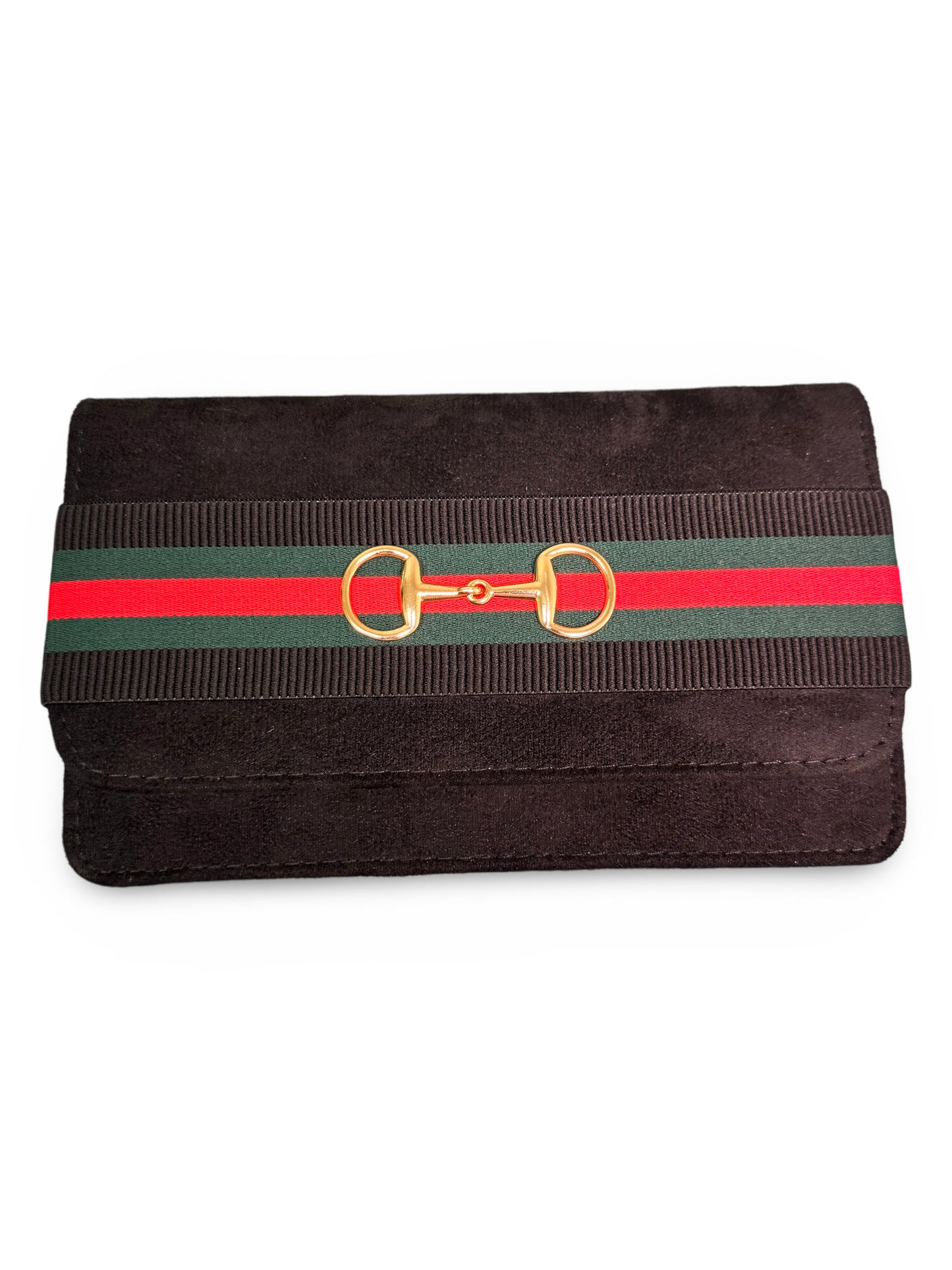 Black Suede Stripe Bit Bag