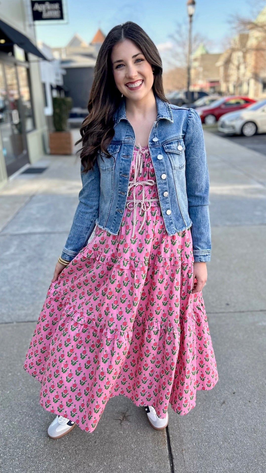 Fabulous Florals Midi Dress - Pink