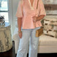 Flirty Embroidered Sleeve Top - Pale Pink