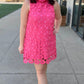 Pink Floral Lace Dress