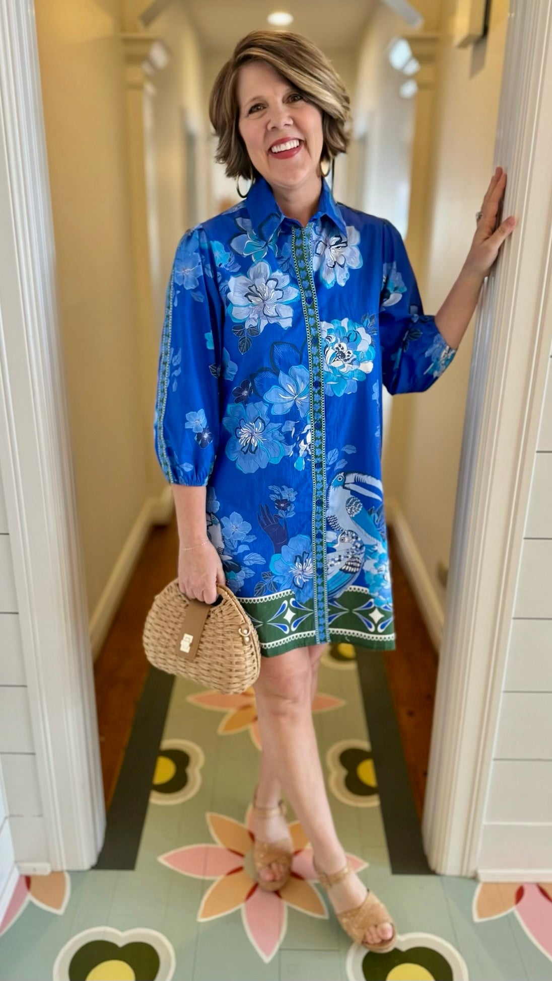 Sapphire Floral Button Up Dress