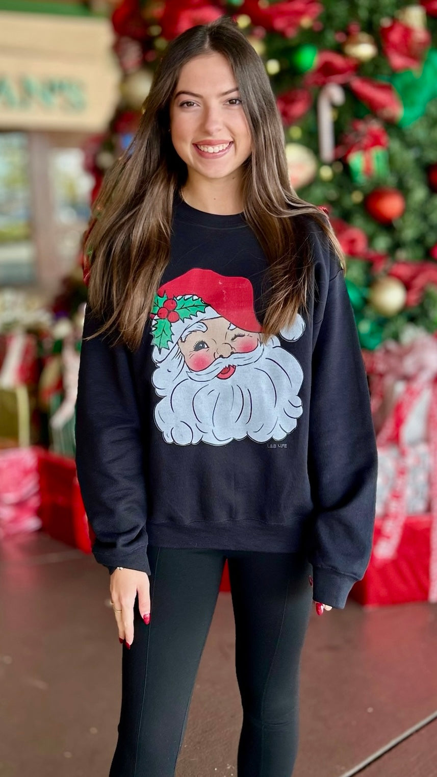 Black Jolly Santa Sweatshirt