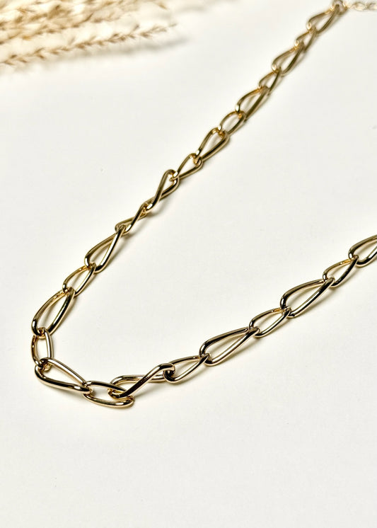 Gold Twisted Chain Long Necklace