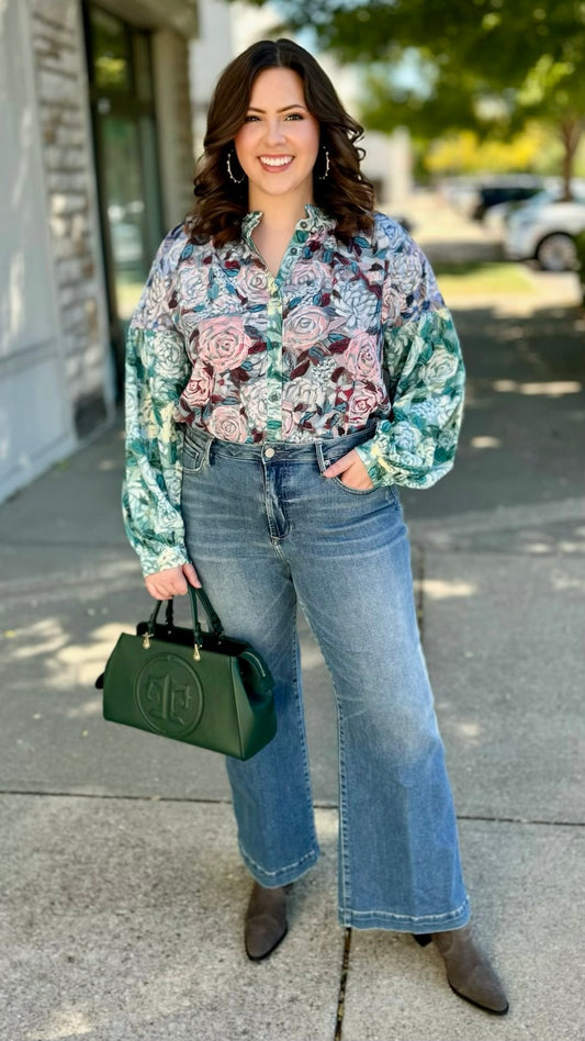 Rose Garden Button Up Blouse