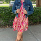 Precious Paisley Tiered Rust Dress