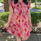 Precious Paisley Tiered Rust Dress