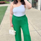 Terrific Textured Wide Leg Pant - Green