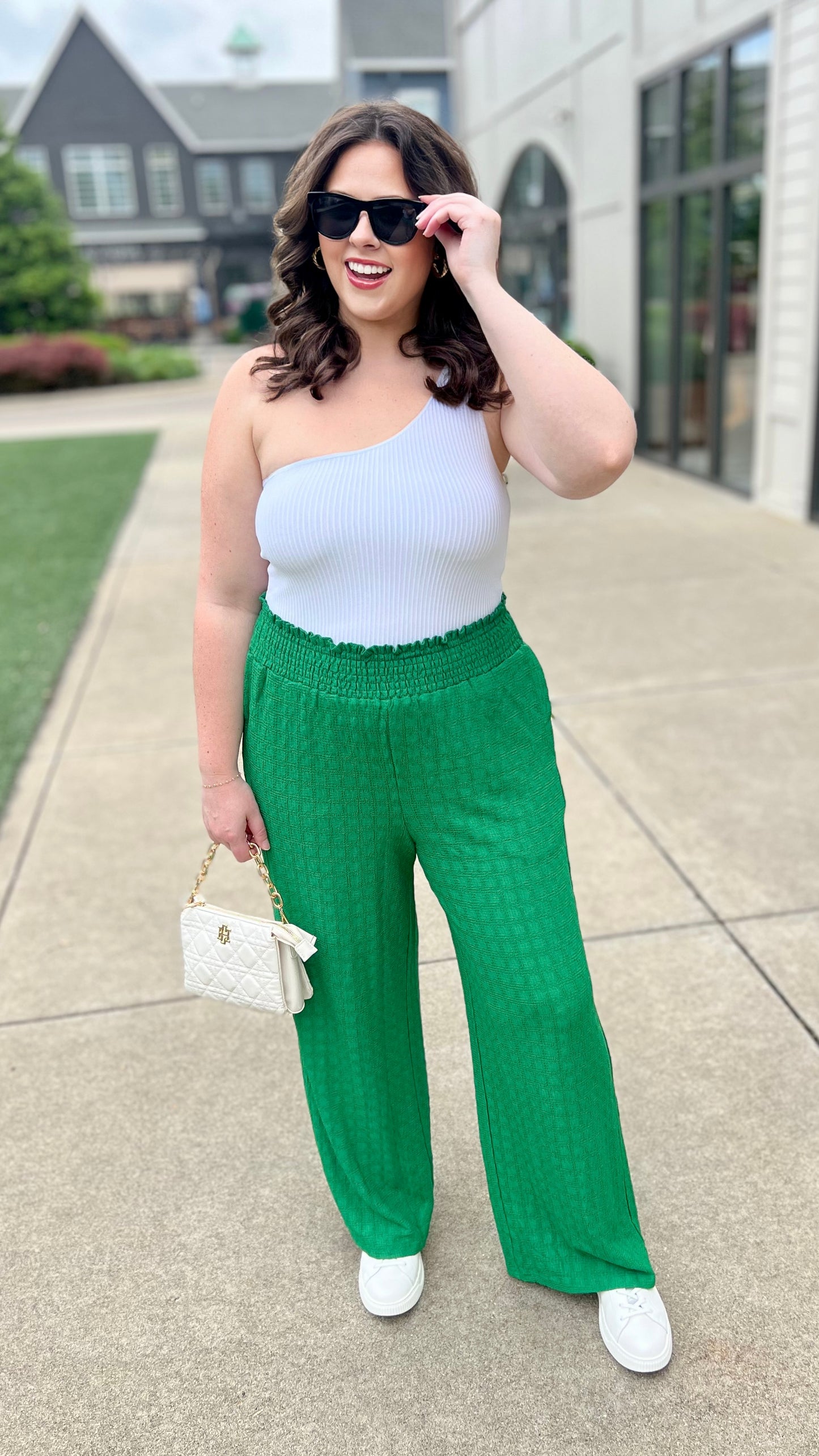 Terrific Textured Wide Leg Pant - Green