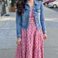 Fabulous Florals Midi Dress - Pink