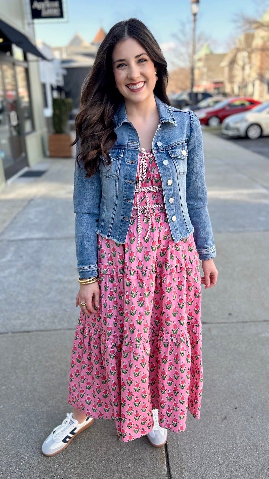 Fabulous Florals Midi Dress - Pink