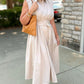 Blissful Belted Midi Dress - Taupe