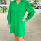 Little Green Long Sleeve Quilted Dress