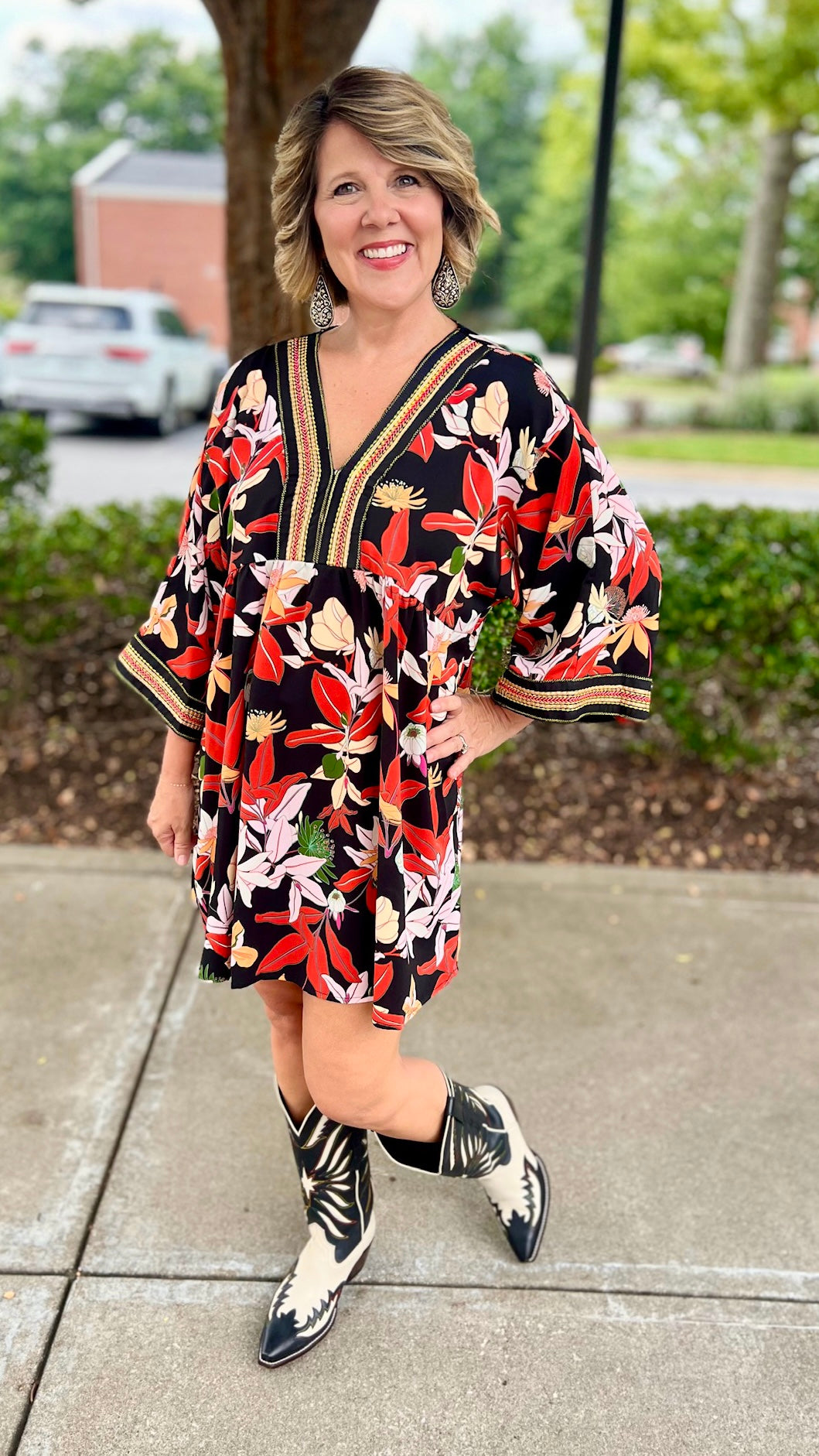 Coral Floral Caftan