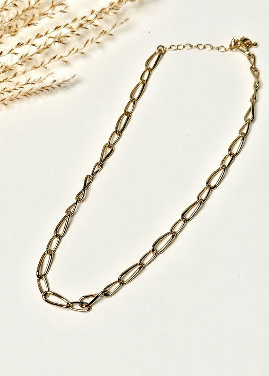 Gold Twisted Chain Long Necklace