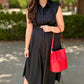 Blissful Belted Midi Dress - Black