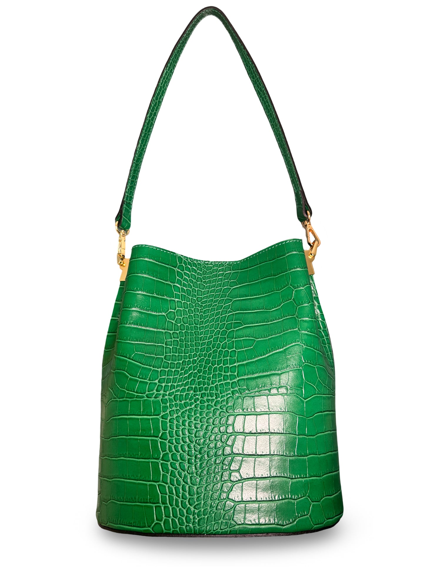 German Fuentes Leather Bucket Bag - Green