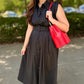 Blissful Belted Midi Dress - Black